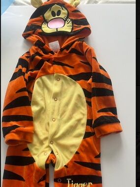 Disney Orange and Yellow Tigger Kids Hooded One-Piece or Halloween costume